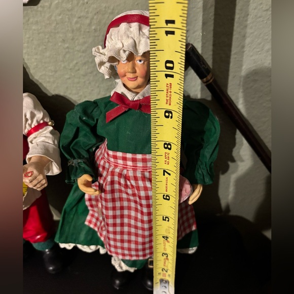 2 Santa Claus Hand Painted Fabric Mache,Christmas”Lady Sweets"Fabriche Sculpture - Picture 9 of 9